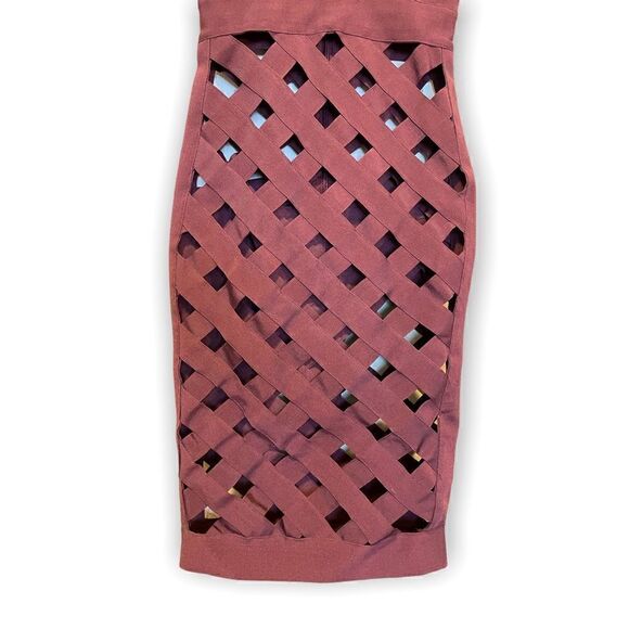 SEXY Cutout WOW Couture Burgundy BANDAGE DRESS |Size: Small| - Picture 7 of 13